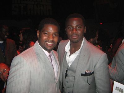 Shawn Luckey with Derek Luke (r) during Miracle at St. Anna premiere.