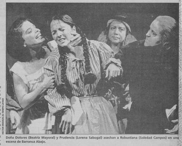 Soledad Campos, Beatriz Mayoral and Lorena Sabogal in Barranca Abajo at GALA Hispanic Theater, Washington, D.C. - 1998