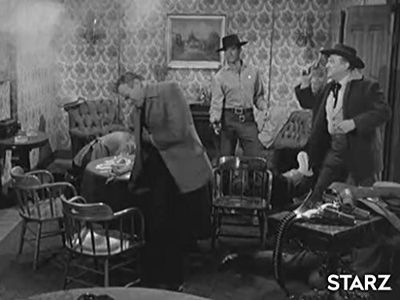 Hugh O'Brian, House Peters Jr., and Hugh Sanders in The Life and Legend of Wyatt Earp (1955)