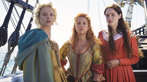 Sophie Rundle, Naomi Battrick, and Niamh Walsh in Jamestown (2017)