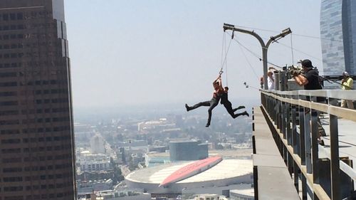 Doubling for Philip Winchester on The Player. -Jumping off the Wed Bush building, downtown Los Angeles