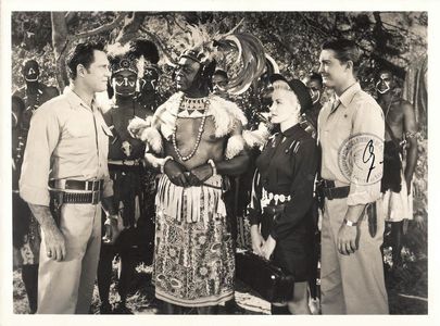 Clayton Moore, Phyllis Coates, Roy Glenn, Johnny Sands, and Bill Walker in Jungle Drums of Africa (1953)