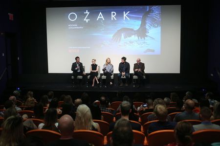Jason Bateman, Laura Linney, Chris Mundy, and Julia Garner at an event for Ozark (2017)