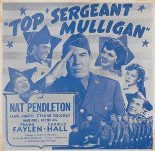 Sterling Holloway, Frank Faylen, Charlie Hall, Carol Hughes, Nat Pendleton, and Marjorie Reynolds in Top Sergeant Mullig