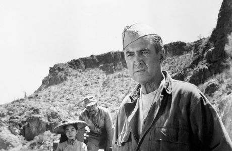 James Stewart, Lisa Lu, and Frank Silvera in The Mountain Road (1960)