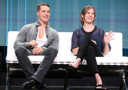 Emily Cox and Alexander Dreymon at an event for The Last Kingdom (2015)