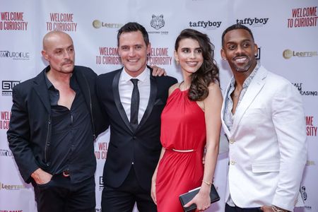 Sean Cronin, Ben Pickering, Lara Heller and Richard Blackwood at the London premiere for Welcome to Curiosity