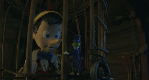 Joseph Gordon-Levitt and Benjamin Evan Ainsworth in Pinocchio (2022)
