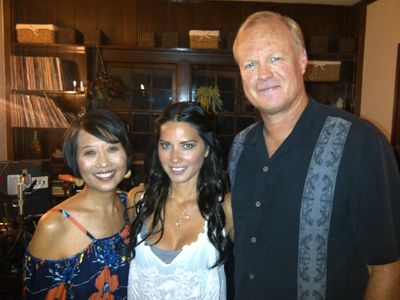 Jeanne Sakata with Olivia Munn and Bill Fagebakker on the set of the feature film THE BABYMAKERS (2012), directed by Jay