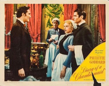 Paulette Goddard, Florence Bates, Hurd Hatfield, and Francis Lederer in The Diary of a Chambermaid (1946)