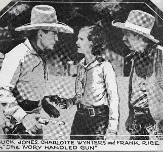 Buck Jones, Frank Rice, and Charlotte Wynters in The Ivory-Handled Gun (1935)