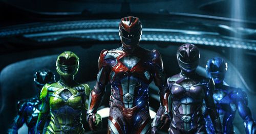 Becky G, Ludi Lin, Dacre Montgomery, Naomi Scott, and RJ Cyler in Power Rangers (2017)