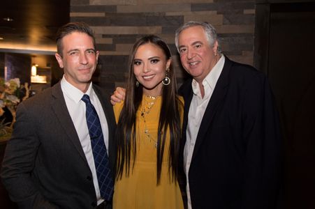Aizhan LighG with Nick Vallelonga and Mike Sherman at the HFPA screening of Tomiris