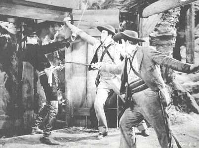 Reed Hadley, Charles King, and James Pierce in Zorro's Fighting Legion (1939)
