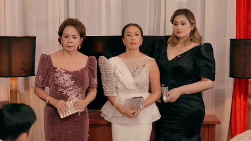Samantha Lopez, Isabel Rivas, and Francine Prieto in First Lady (2022)