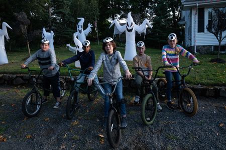 Tyler Crumley as Andy O'Doyle with his Bike Gang - Hubie Halloween (2020)