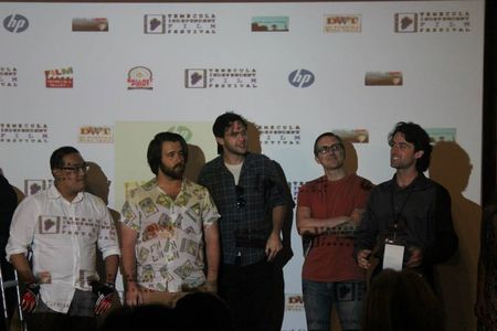 Vinnie Pompo, Matthew Rocca, Daniel N. Butler, and Les Valenzuela at an event for Bullets, Fangs and Dinner at 8 (2015)
