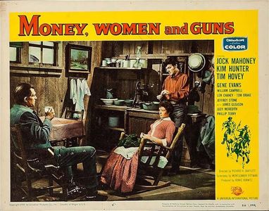 Kim Hunter, William Campbell, and Jock Mahoney in Money, Women and Guns (1958)