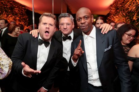 Dave Chappelle, James Corden, and Ted Sarandos at an event for The 69th Primetime Emmy Awards (2017)