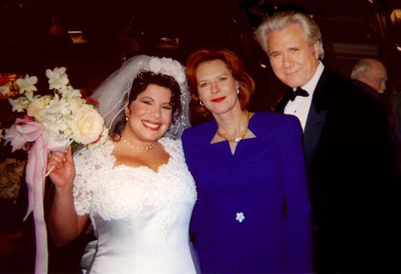 Susan Slome with JoBeth Williams and John Larroquette on the set of Payne 