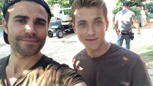 on the set of Isabel with director Paul Wesley