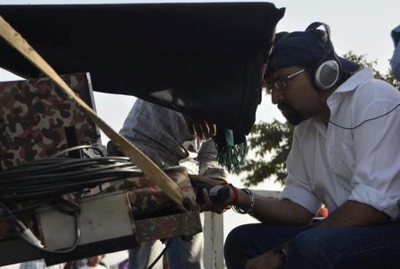 Director Vikram Dhillon during the shoot of Pinky Moge Wali (2012).