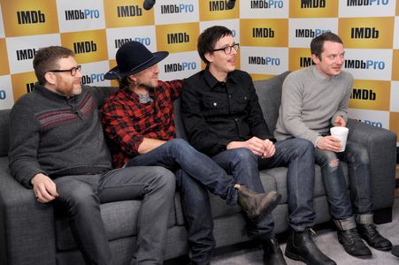 Elijah Wood, Daniel Noah, Jim Hosking, and Josh C. Waller at an event for The IMDb Studio at Sundance (2015)