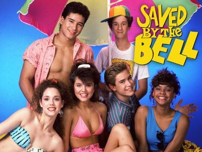 Mark-Paul Gosselaar, Tiffani Thiessen, Dustin Diamond, Mario Lopez, and Lark Voorhies in Saved by the Bell (1989)