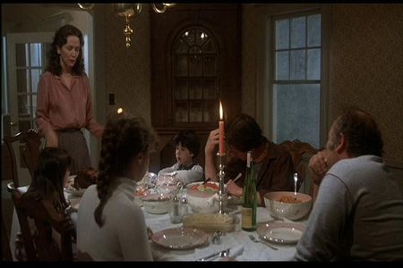 Rutanya Alda, Diane Franklin, Brent Katz, Erika Katz, Jack Magner, and Burt Young in Amityville II: The Possession (1982