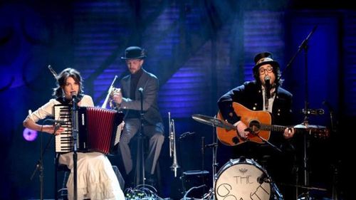 Sean Lennon, Charlotte Kemp Muhl, and The Ghost of a Saber Tooth Tiger in Conan (2010)