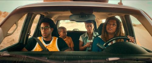 Queen Latifah, Ludacris, Shaun Dixon, and Mychala Lee in End of the Road (2022)