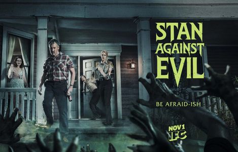 John C. McGinley, Nate Mooney, Deborah Baker Jr., and Janet Varney in Stan Against Evil (2016)