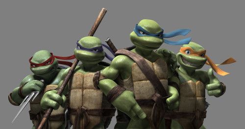 Mikey Kelley, Nolan North, James Arnold Taylor, and Mitchell Whitfield in TMNT (2007)