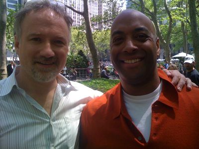 Brian Distance on set with Director David Fincher