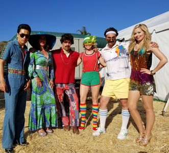 Mark Heidelberger (second from right) and Michelle Lenhardt (far right) with other cast members on the set of “Big Littl