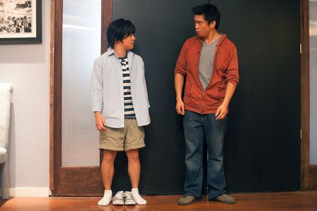 Still of Eugene Kim and Gaku Hamada in Sake-Bomb (2013)