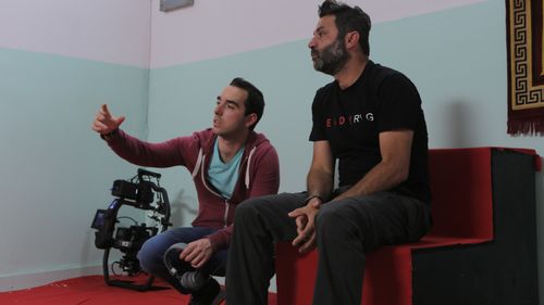 Director Aziz Tazi discusses the next shot with DP Imad Rhayem