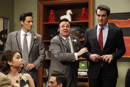 Nathan Lane, Ty Burrell, Sarah Hyland, and Christian Barillas in Modern Family (2009)