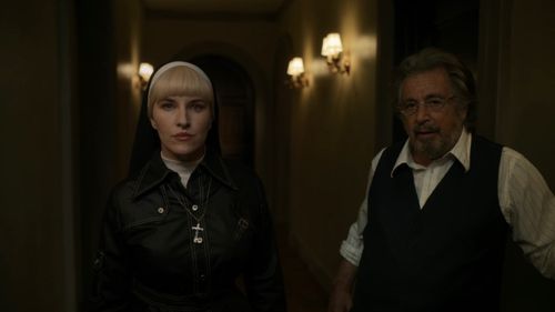 Al Pacino and Kate Mulvany in Hunters (2020)