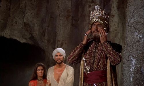 John Phillip Law, Caroline Munro, and Douglas Wilmer in The Golden Voyage of Sinbad (1973)