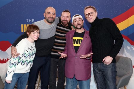 Kevin Smith, Alan Ball, Paul Bettany, Peter Macdissi, and Sophia Lillis at an event for Uncle Frank (2020)