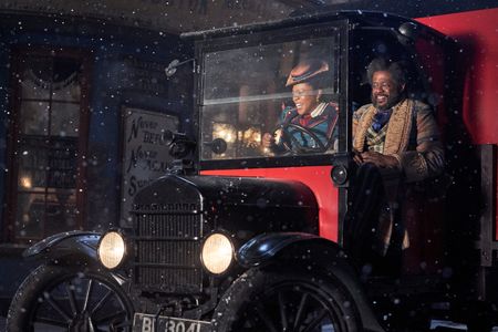 Lisa Davina Phillip (Ms. Johnston) & Forest Whitaker (Jeronicus Jangle) in Jingle Jangle: A Christmas Journey