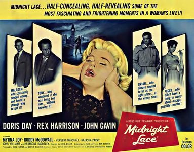 Doris Day, John Gavin, Rex Harrison, Roddy McDowall, and Natasha Parry in Midnight Lace (1960)