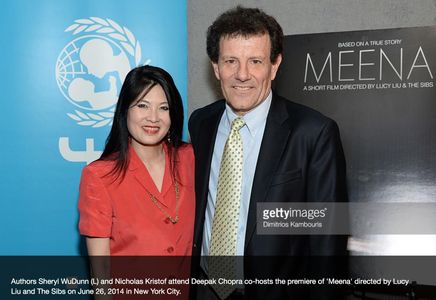 Authors of NYTimes best seller Half The Sky, Sheryl Wudunn & Nicholas Kristof, at the premiere of Meena in NYC. The firs
