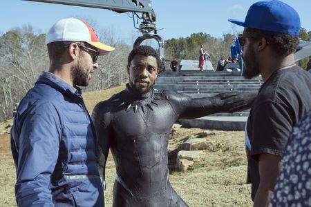 Chadwick Boseman and Nate Moore in Black Panther (2018)