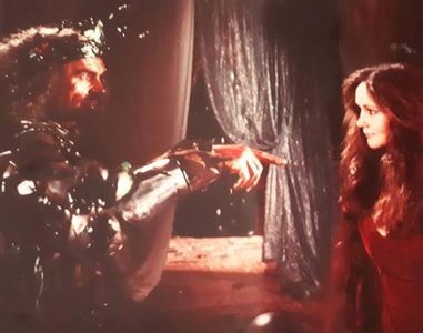 As Morgan Le Fay in Sword of the Valiant with Sean Connery