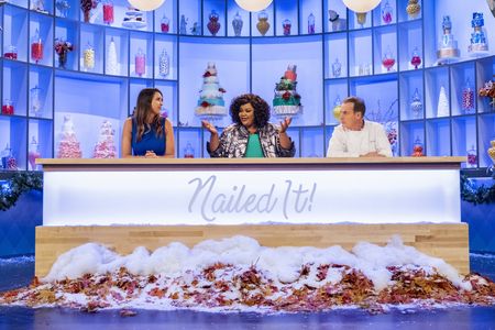 Jacques Torres, Nicole Byer, and Gemma Stafford in Nailed It! Holiday! (2018)