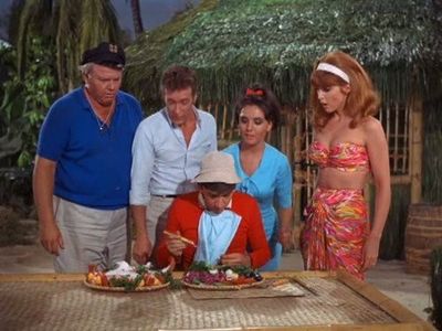 Bob Denver, Alan Hale Jr., Tina Louise, Russell Johnson, and Dawn Wells in Gilligan's Island (1964)