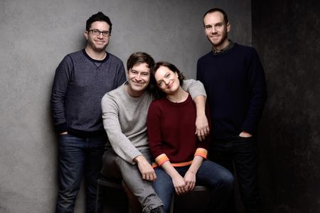 Elisabeth Moss, Mark Duplass, Justin Lader, and Charlie McDowell at an event for The One I Love (2014)