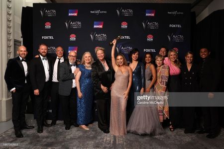 Coco Jack Gillies with the cast and crew of The Twelve at the 2022 AACTA Awards